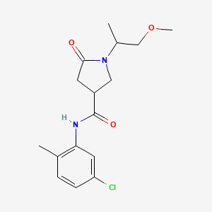 molecular formula C16H21ClN2O3 B5438818 N-(5-chloro-2-methylphenyl)-1-(1-methoxypropan-2-yl)-5-oxopyrrolidine-3-carboxamide 