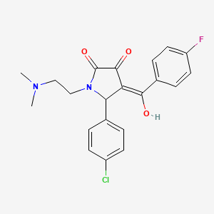molecular formula C21H20ClFN2O3 B5439016 5-(4-chlorophenyl)-1-[2-(dimethylamino)ethyl]-4-(4-fluorobenzoyl)-3-hydroxy-2,5-dihydro-1H-pyrrol-2-one 