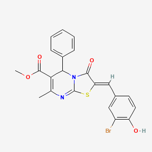 molecular formula C22H17BrN2O4S B5439052 methyl (2Z)-2-[(3-bromo-4-hydroxyphenyl)methylidene]-7-methyl-3-oxo-5-phenyl-5H-[1,3]thiazolo[3,2-a]pyrimidine-6-carboxylate 