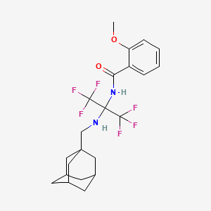 molecular formula C22H26F6N2O2 B5439476 N-(2-{[(ADAMANTAN-1-YL)METHYL]AMINO}-1,1,1,3,3,3-HEXAFLUOROPROPAN-2-YL)-2-METHOXYBENZAMIDE 