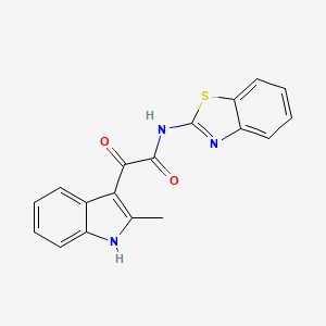 molecular formula C18H13N3O2S B5439533 N-(1,3-benzothiazol-2-yl)-2-(2-methyl-1H-indol-3-yl)-2-oxoacetamide 