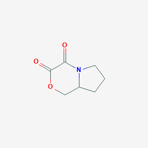molecular formula C7H9NO3 B054398 Tetrahydro-1H-pyrrolo[2,1-c][1,4]oxazine-3,4-dione CAS No. 113961-74-3