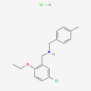 molecular formula C17H21Cl2NO B5439883 N-[(5-chloro-2-ethoxyphenyl)methyl]-1-(4-methylphenyl)methanamine;hydrochloride 
