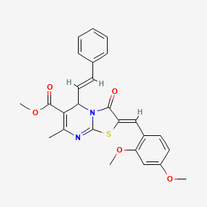 molecular formula C26H24N2O5S B5439940 methyl (2Z)-2-[(2,4-dimethoxyphenyl)methylidene]-7-methyl-3-oxo-5-[(E)-2-phenylethenyl]-5H-[1,3]thiazolo[3,2-a]pyrimidine-6-carboxylate 