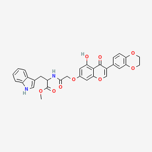 molecular formula C31H26N2O9 B5439957 methyl 2-[[2-[3-(2,3-dihydro-1,4-benzodioxin-6-yl)-5-hydroxy-4-oxochromen-7-yl]oxyacetyl]amino]-3-(1H-indol-3-yl)propanoate 