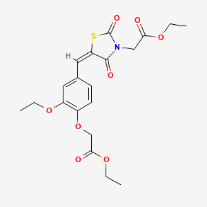 molecular formula C20H23NO8S B5440098 ethyl {(5E)-5-[3-ethoxy-4-(2-ethoxy-2-oxoethoxy)benzylidene]-2,4-dioxo-1,3-thiazolidin-3-yl}acetate 
