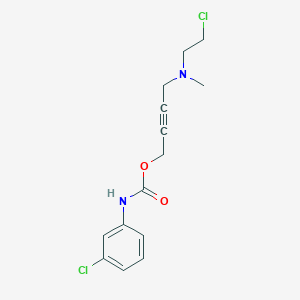 molecular formula C14H16Cl2N2O2 B054402 4-((2-Chloroethyl)methylamino)-2-butynyl N-(3-chlorophenyl)carbamate CAS No. 123567-32-8