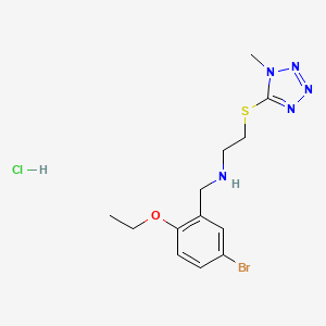 molecular formula C13H19BrClN5OS B5440201 N-[(5-bromo-2-ethoxyphenyl)methyl]-2-(1-methyltetrazol-5-yl)sulfanylethanamine;hydrochloride 