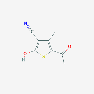 molecular formula C8H7NO2S B054408 5-Acetyl-2-hydroxy-4-methylthiophene-3-carbonitrile CAS No. 120456-32-8