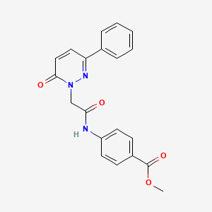 molecular formula C20H17N3O4 B5440837 methyl 4-{[(6-oxo-3-phenylpyridazin-1(6H)-yl)acetyl]amino}benzoate 
