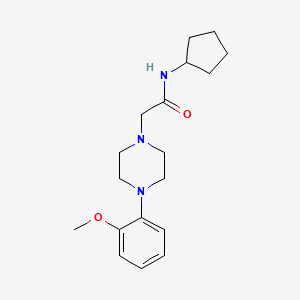molecular formula C18H27N3O2 B5440871 N-cyclopentyl-2-[4-(2-methoxyphenyl)piperazin-1-yl]acetamide 