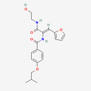 molecular formula C20H24N2O5 B5441015 N-[(Z)-1-(furan-2-yl)-3-(2-hydroxyethylamino)-3-oxoprop-1-en-2-yl]-4-(2-methylpropoxy)benzamide 