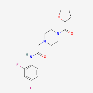 molecular formula C17H21F2N3O3 B5441305 N-(2,4-difluorophenyl)-2-[4-(tetrahydrofuran-2-ylcarbonyl)piperazin-1-yl]acetamide 