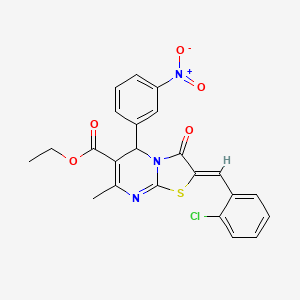 molecular formula C23H18ClN3O5S B5441380 ethyl (2Z)-2-[(2-chlorophenyl)methylidene]-7-methyl-5-(3-nitrophenyl)-3-oxo-5H-[1,3]thiazolo[3,2-a]pyrimidine-6-carboxylate 