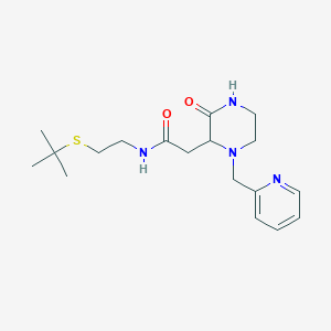 molecular formula C18H28N4O2S B5441445 N-[2-(tert-butylthio)ethyl]-2-[3-oxo-1-(2-pyridinylmethyl)-2-piperazinyl]acetamide 
