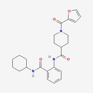 molecular formula C24H29N3O4 B5441452 N-[2-(cyclohexylcarbamoyl)phenyl]-1-(furan-2-carbonyl)piperidine-4-carboxamide 