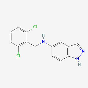 molecular formula C14H11Cl2N3 B5441495 N-[(2,6-dichlorophenyl)methyl]-1H-indazol-5-amine 