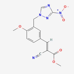 molecular formula C15H13N5O5 B5441875 METHYL (E)-2-CYANO-3-{4-METHOXY-3-[(3-NITRO-1H-1,2,4-TRIAZOL-1-YL)METHYL]PHENYL}-2-PROPENOATE 