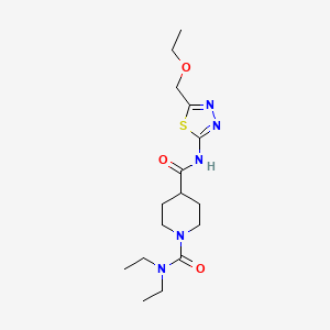 molecular formula C16H27N5O3S B5442385 N~4~-[5-(ethoxymethyl)-1,3,4-thiadiazol-2-yl]-N~1~,N~1~-diethylpiperidine-1,4-dicarboxamide 