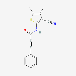 molecular formula C16H12N2OS B5442503 N-(3-cyano-4,5-dimethylthiophen-2-yl)-3-phenylprop-2-ynamide 