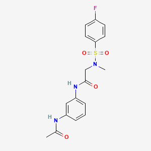 molecular formula C17H18FN3O4S B5442784 N-[3-(acetylamino)phenyl]-N~2~-[(4-fluorophenyl)sulfonyl]-N~2~-methylglycinamide 