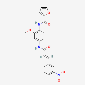 molecular formula C21H17N3O6 B5442840 N-[2-methoxy-4-[[(E)-3-(3-nitrophenyl)prop-2-enoyl]amino]phenyl]furan-2-carboxamide 