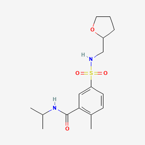 molecular formula C16H24N2O4S B5442881 N-isopropyl-2-methyl-5-{[(tetrahydro-2-furanylmethyl)amino]sulfonyl}benzamide 