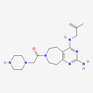 molecular formula C18H29N7O B5443401 N~4~-(2-methyl-2-propen-1-yl)-7-(1-piperazinylacetyl)-6,7,8,9-tetrahydro-5H-pyrimido[4,5-d]azepine-2,4-diamine dihydrochloride 