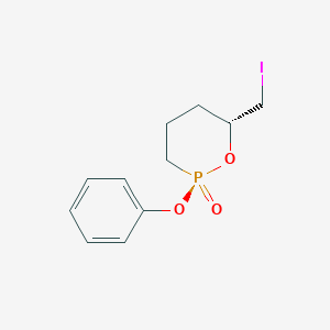 molecular formula C11H14IO3P B054437 6-(Iodomethyl)-2-oxo-2-phenoxy-1,2-oxaphosphorinane CAS No. 116988-87-5
