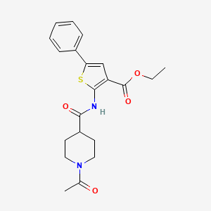 molecular formula C21H24N2O4S B5443864 ethyl 2-{[(1-acetyl-4-piperidinyl)carbonyl]amino}-5-phenyl-3-thiophenecarboxylate 