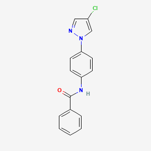 molecular formula C16H12ClN3O B5443973 N-[4-(4-chloro-1H-pyrazol-1-yl)phenyl]benzamide 