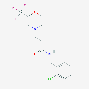 molecular formula C15H18ClF3N2O2 B5444004 N-(2-chlorobenzyl)-3-[2-(trifluoromethyl)morpholin-4-yl]propanamide 