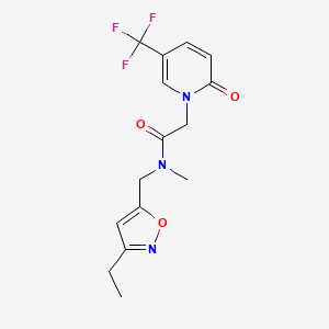 molecular formula C15H16F3N3O3 B5444070 N-[(3-ethylisoxazol-5-yl)methyl]-N-methyl-2-[2-oxo-5-(trifluoromethyl)pyridin-1(2H)-yl]acetamide 