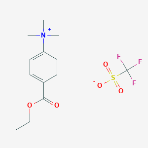 molecular formula C13H18F3NO5S B054441 4-(Ethoxycarbonyl)-N,N,N-trimethylbenzenaminium trifluoromethanesulfonate CAS No. 124915-06-6