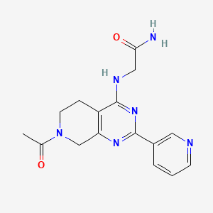 molecular formula C16H18N6O2 B5444108 N~2~-(7-acetyl-2-pyridin-3-yl-5,6,7,8-tetrahydropyrido[3,4-d]pyrimidin-4-yl)glycinamide 