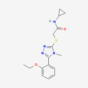 molecular formula C16H20N4O2S B5444115 N-cyclopropyl-2-{[5-(2-ethoxyphenyl)-4-methyl-4H-1,2,4-triazol-3-yl]sulfanyl}acetamide 