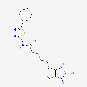 molecular formula C18H27N5O2S2 B5444188 N-(5-cyclohexyl-1,3,4-thiadiazol-2-yl)-5-(2-oxohexahydro-1H-thieno[3,4-d]imidazol-4-yl)pentanamide 