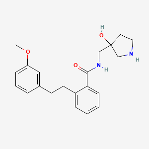 molecular formula C21H26N2O3 B5444376 N-[(3-hydroxy-3-pyrrolidinyl)methyl]-2-[2-(3-methoxyphenyl)ethyl]benzamide 