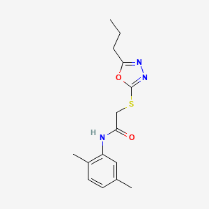 molecular formula C15H19N3O2S B5444396 N-(2,5-dimethylphenyl)-2-[(5-propyl-1,3,4-oxadiazol-2-yl)thio]acetamide 