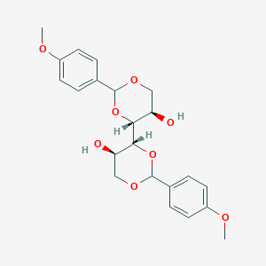 molecular formula C22H26O8 B054444 (4R,5R)-4-[(4R,5R)-5-hydroxy-2-(4-methoxyphenyl)-1,3-dioxan-4-yl]-2-(4-methoxyphenyl)-1,3-dioxan-5-ol CAS No. 114935-17-0