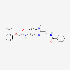 molecular formula C29H38N4O3 B5444415 N-[2-(1-METHYL-5-{2-[5-METHYL-2-(PROPAN-2-YL)PHENOXY]ACETAMIDO}-1H-1,3-BENZODIAZOL-2-YL)ETHYL]CYCLOHEXANECARBOXAMIDE 