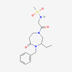 molecular formula C17H25N3O4S B5444419 N-[2-(4-benzyl-3-ethyl-5-oxo-1,4-diazepan-1-yl)-2-oxoethyl]methanesulfonamide 