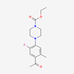 molecular formula C16H21FN2O3 B5444464 ethyl 4-(4-acetyl-2-fluoro-5-methylphenyl)-1-piperazinecarboxylate 