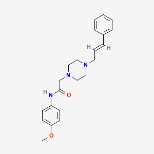 molecular formula C22H27N3O2 B5444497 N-(4-methoxyphenyl)-2-{4-[(2E)-3-phenylprop-2-en-1-yl]piperazin-1-yl}acetamide 