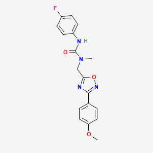 molecular formula C18H17FN4O3 B5444580 N'-(4-fluorophenyl)-N-{[3-(4-methoxyphenyl)-1,2,4-oxadiazol-5-yl]methyl}-N-methylurea 