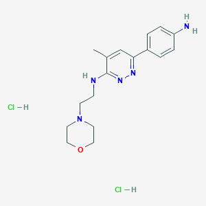 molecular formula C17H25Cl2N5O B054446 4-Morpholineethanamine, N-(6-(4-aminophenyl)-4-methyl-3-pyridazinyl)-, dihydrochloride, hydrate CAS No. 118269-96-8
