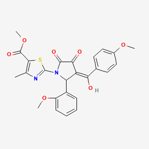molecular formula C25H22N2O7S B5444605 methyl 2-[3-hydroxy-4-(4-methoxybenzoyl)-5-(2-methoxyphenyl)-2-oxo-2,5-dihydro-1H-pyrrol-1-yl]-4-methyl-1,3-thiazole-5-carboxylate 
