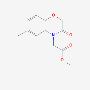 molecular formula C13H15NO4 B5444629 ETHYL 2-(6-METHYL-3-OXO-3,4-DIHYDRO-2H-1,4-BENZOXAZIN-4-YL)ACETATE 