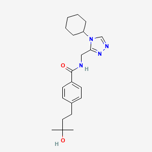 molecular formula C21H30N4O2 B5444650 N-[(4-cyclohexyl-4H-1,2,4-triazol-3-yl)methyl]-4-(3-hydroxy-3-methylbutyl)benzamide 