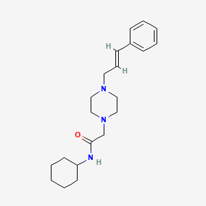 molecular formula C21H31N3O B5444690 N-cyclohexyl-2-{4-[(2E)-3-phenylprop-2-en-1-yl]piperazin-1-yl}acetamide 